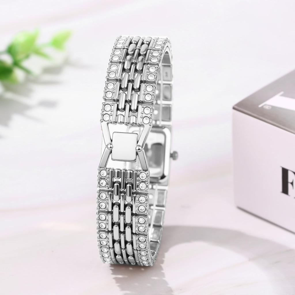 Square Watch for Cute and Alloy Square Fashion Accessory Perfect for Presents Women, Sparkly Analog, Waterproof, Antique, Stylish, Strap, Watch, -