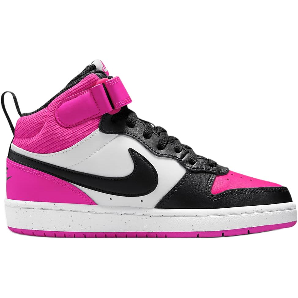 Nike Кроссовки Court Borough Mid 2 GS Fierce Pink Kids белые черные HV0933-100