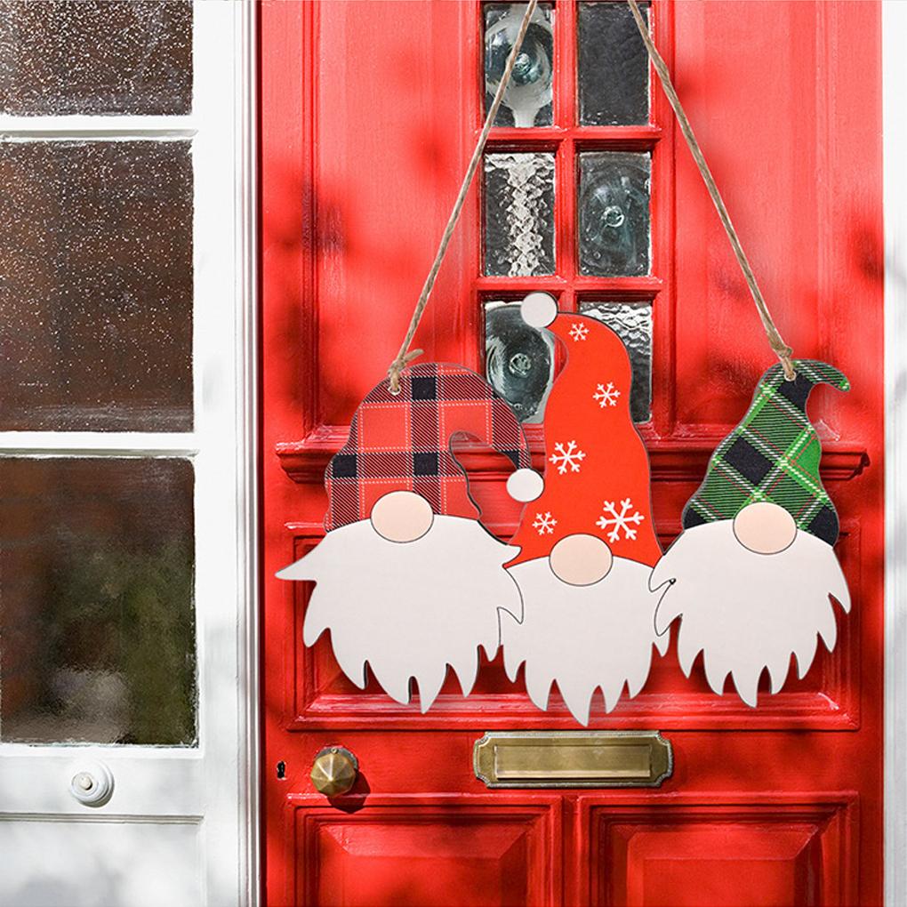 Рождественский гном подвесное украшение табличка на дверь внутренняя наружная сцена макет стены окно деревянная вывеска подвеска праздничный кулон