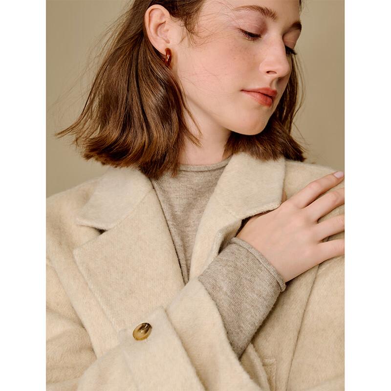 INMAN Женское двустороннее шерстяное пальто из смеси альпаки и шелка