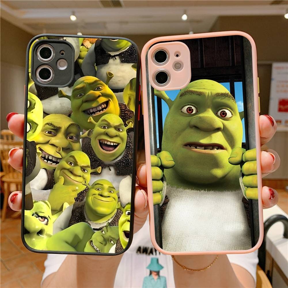Cartoon S-Shreks Phone Case For IPhone 14 11 12 13 Mini Pro Max 8 7 Plus X XR XS MAX Translucent Matte Cover