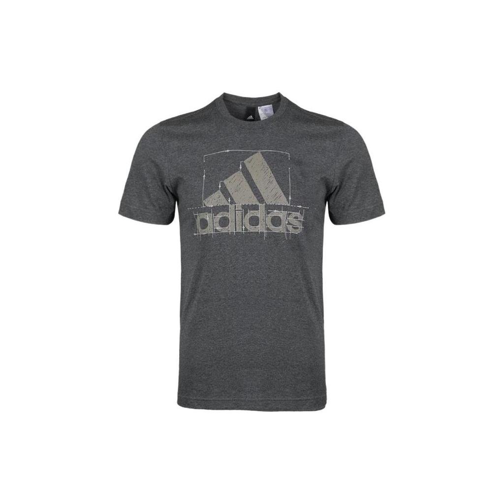 Adidas T Shirts Men's Gray Crew Neck Moderate Straight Fit DI0291