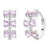 925 Silver Charms Colorful Bow Set Earrings Ring Beads Pendant for Women Bracelets Necklaces DIY Jewelry Gift
