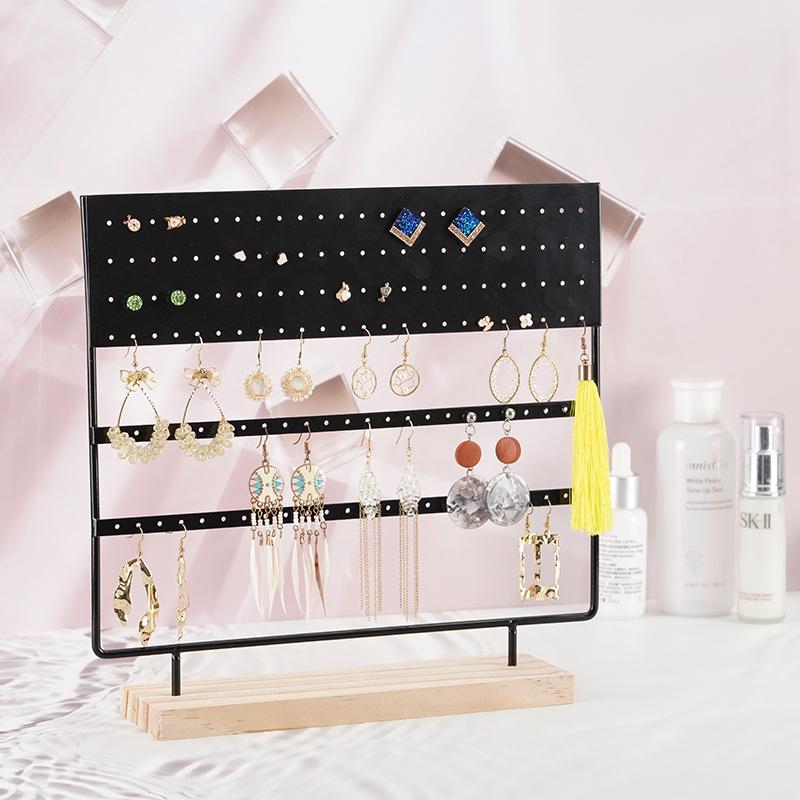 Новая металлическая стойка для ювелирных изделий на 144 отверстия + настольная стойка для сережек, колец, сережек, ожерелье, стойка для ювелирных изделий, витрина