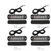 Car Warning Light, 4pcs 12-24V Car 6 LED Flash Strobe Emergency Warning Light Grille Flashing Light Bar (Blue/Red)