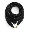 Women Elegant Square Scarf Wraps Neck Magnetic Buckle Scarf Cross Scarves Triangle Scarf Cross Neckerchief Scarf for Autumn Winter