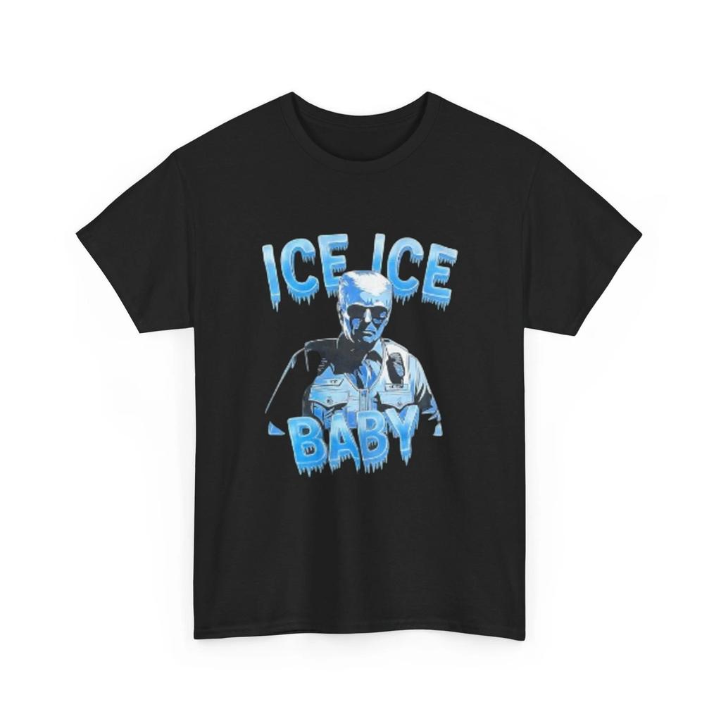 ICE ICE BABY Trump Printed T shirt Patriotic Graphic MAGA USA Collectible