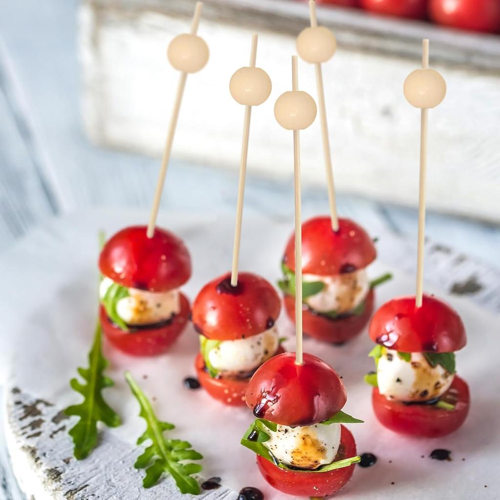 1000 Pieces Cocktail Picks Fancy Toothpicks for Appetizers 4.7 Inch Bamboo Cocktail Sticks Appetizer Skewers for Drinks, Fruit, Charcuterie, Wedding