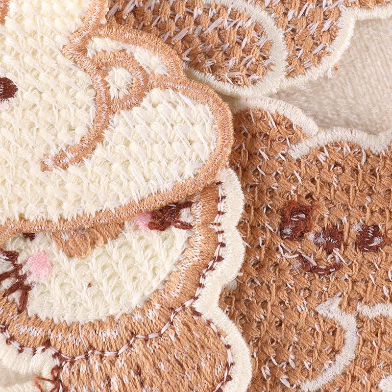 Этикетка с вышивкой Мультяшное животное Кролик Дополнительный ярлык Ручной счет Наклейка-нашивка своими руками Аксессуары для одежды Водорастворимая наклейка с вышивкой