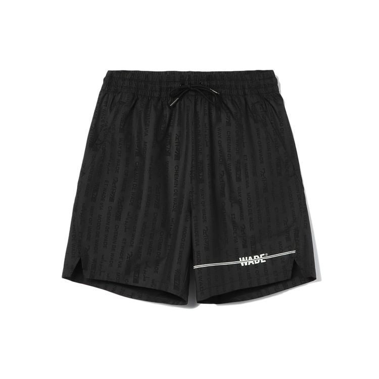 Li-Ning Wade Series Letter Print Quick-Dry Loose Fit Casual Shorts Men Shorts Black AKSR355-3