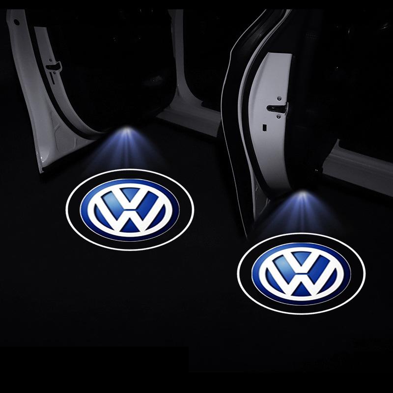 Для VW Golf-7 4 5 6 CC T-ROC Sharan Passat B5 6 7 Polos Jetta Автомобильная светодиодная лампа подсветки двери Проектор 'Призрачная тень' Лампа с логотипом
