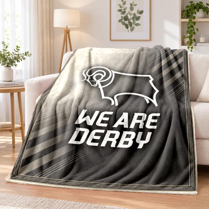Фланелевое одеяло с принтом Derby County, теплое и уютное, плед для кровати, для домашнего декора