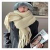 Soft Winter Cashmere Scarf Pure Color Warm Long Tassel Scarfs Thickened Wrap Shawls For Women