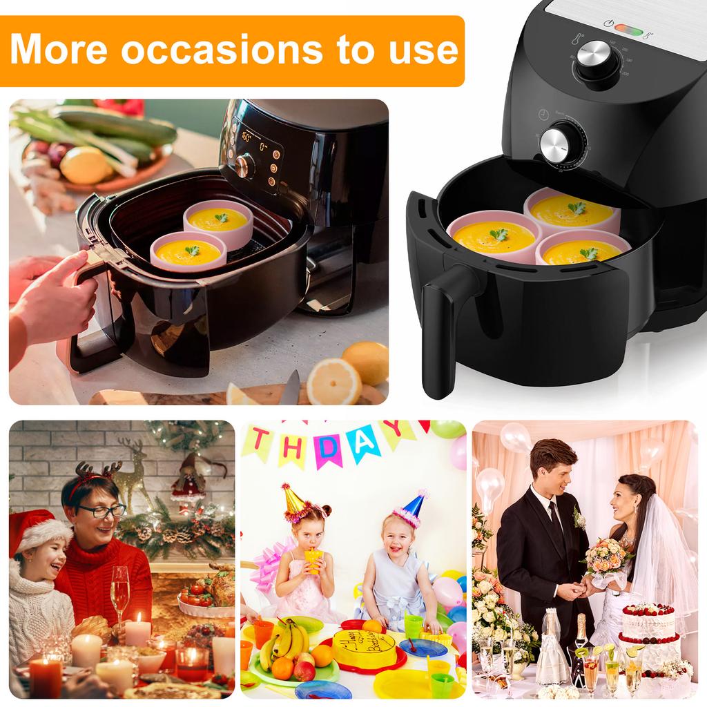 3 шт. Форма для яиц для аэрофритюрницы, силиконовые чашки для пашотницы, антипригарная форма для варки яиц, микроволновая яйцеварка, чашка для яиц, формочка для приготовления закусок для духовки