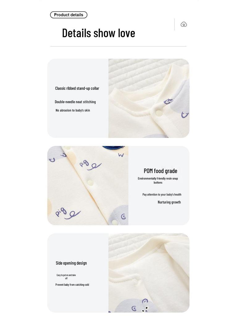 Боди для малыша, готовое к зиме: Плотный хлопковый комбинезон с подкладкой, 120г, Полностью хлопковый костюм для ползания