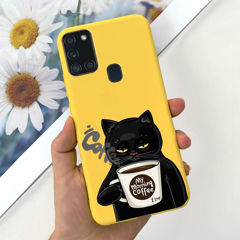 Чехол для Samsung A21S SM-A217F A 21S Задняя крышка Модный Цветочный Мультяшный Мягкий Силиконовый ТПУ Чехол для Телефона Для Samsung Galaxy A21s Capa