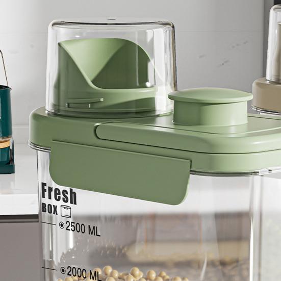 Диспенсер для сухих продуктов с ручкой, влагозащищенный и пыленепроницаемый, прозрачное ведро для рисовых зерен, пластиковый резервуар большой емкости для соевой муки