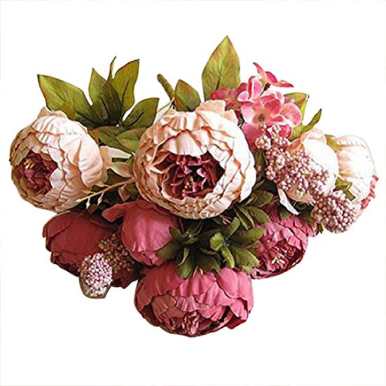 8Pcs Artificial Peony Realistic Easy To Use Vintage Artificial Peony Bouquet for Garden