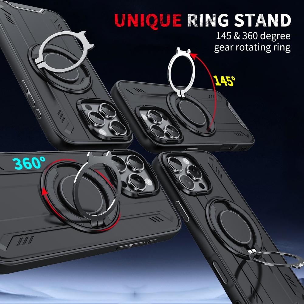 Luxury 360° Metal Ring Stand Phone Case for for iPhone 16 15 14 13 12 Pro Max 11 Armor Shockproof Phone Case Cover