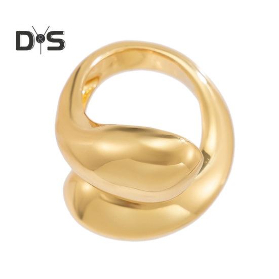 Женское кольцо в стиле хип-хоп, крупное, нестандартное, глянцевое, витое кольцо, каплевидное, сплавное, плиссированное кольцо, модные аксессуары