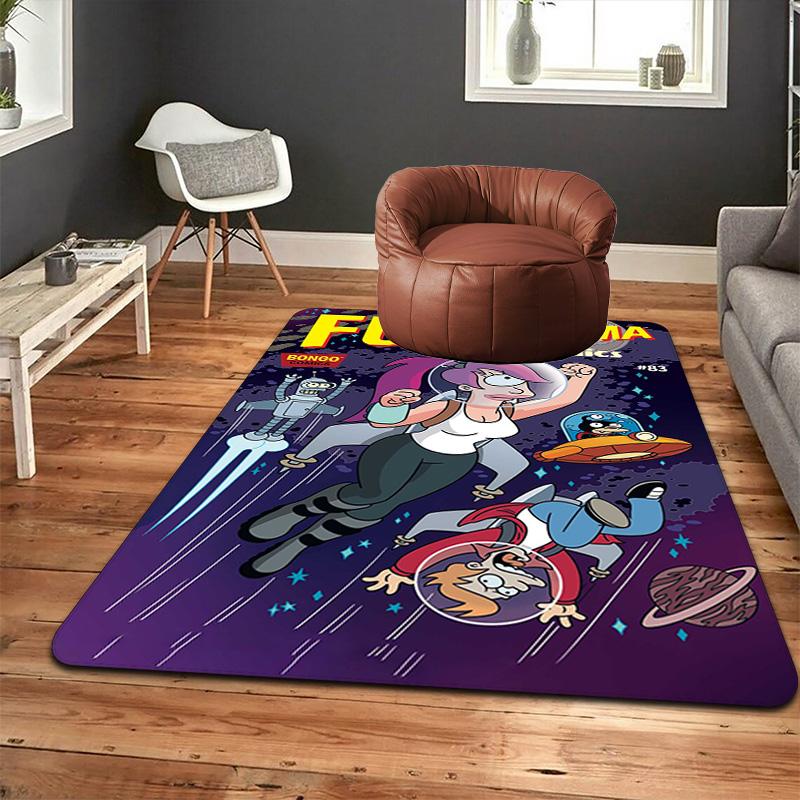 Future City Manga Rug Floor Mat for Living Room or Bedroom Soft and Comfortable Carpet a Gift for Birthday and Holiday.