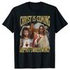Christ Is Coming Are You Swallowing Funny Offensive Jesus Graphic T-shirts Men Casual Tshirt 100% Cotton Loose Oversized T Shirt
