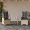 VidaXL Garden Reclining Chairs Set of 2 and Cushions Wicker 365269