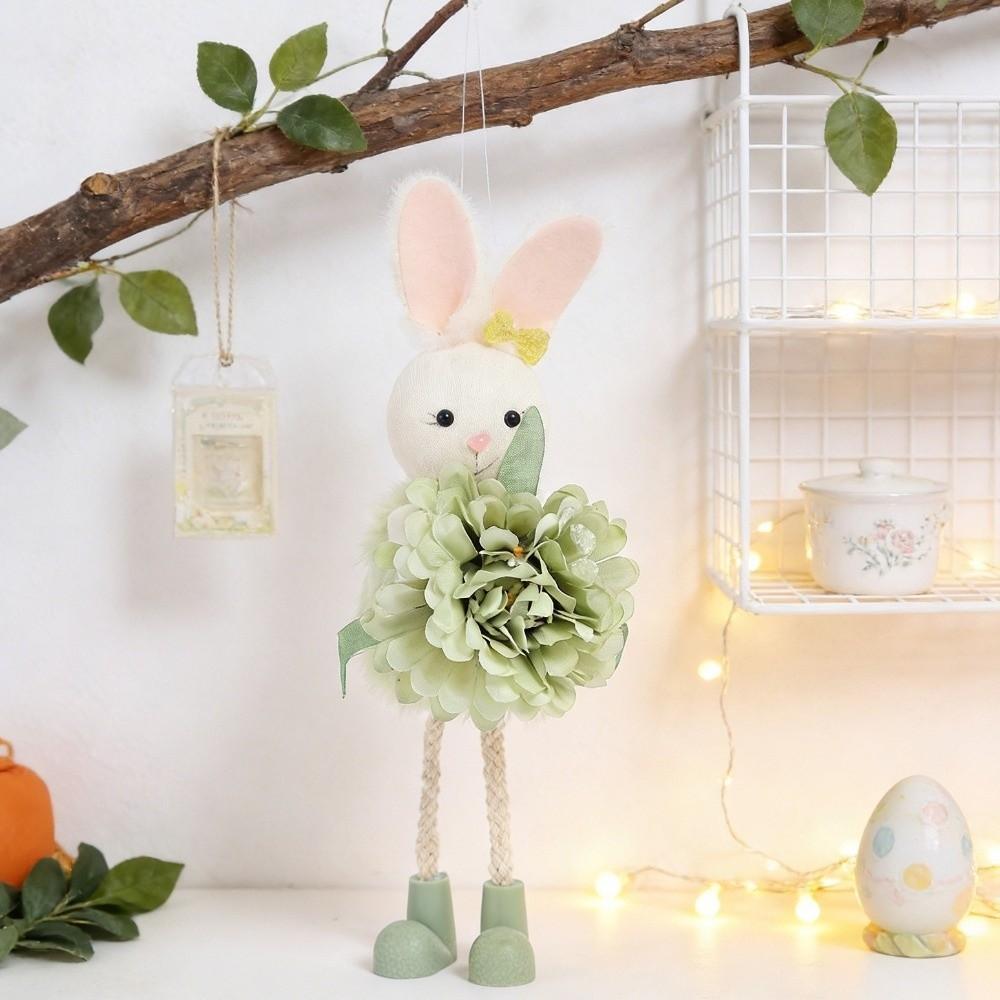 Soft Plush Easter Bunny Ornament Cartoon Easter Bunny Doll Rabbit Hanging Pendant Festival Gift