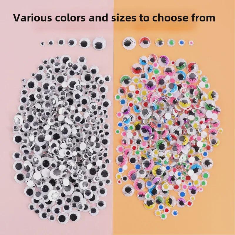 Красочные самоклеящиеся подвижные глаза с ресницами для поделок своими руками