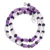 Natural Amethyst Crystal Iolite Gemstone Smooth Beads Necklace 17" UB-5072 UB-5072