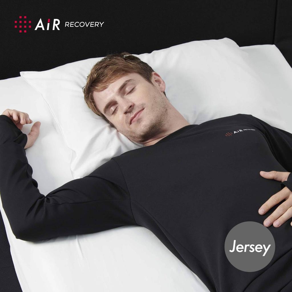 Nishikawa Air Recovery Sleep Techwear Top, Jersey Style, Men's, Size L, Recovery Wear, Made in Japan, Black, PS24150076