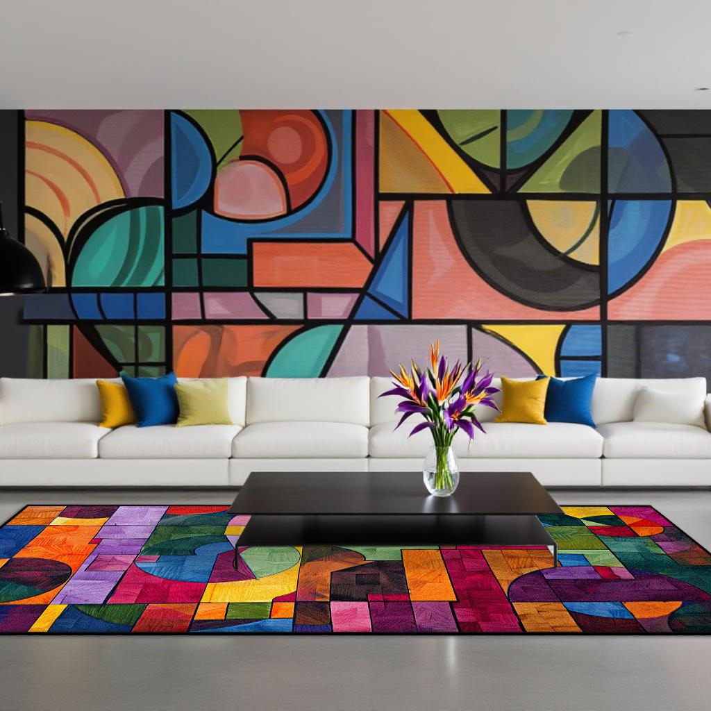 Modern Geometric Living Room Carpet Nordic Abstract Children Bedroom Large Area Rugs Home Lounge Carpets Anti-slip Entrance Mats