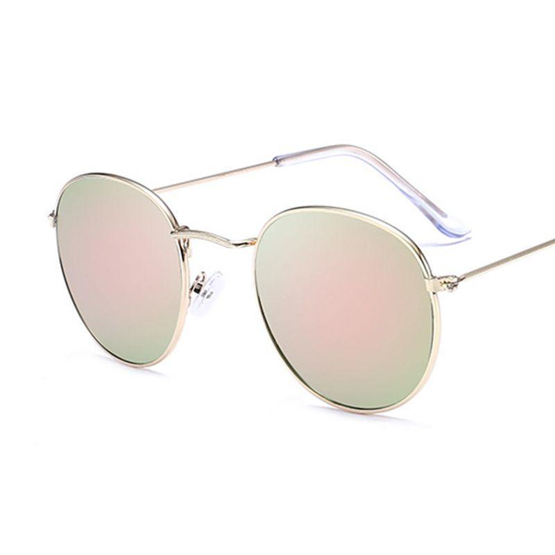 Модные большие круглые солнцезащитные очки для мужчин и женщин с винтажными ретро зеркальными линзами