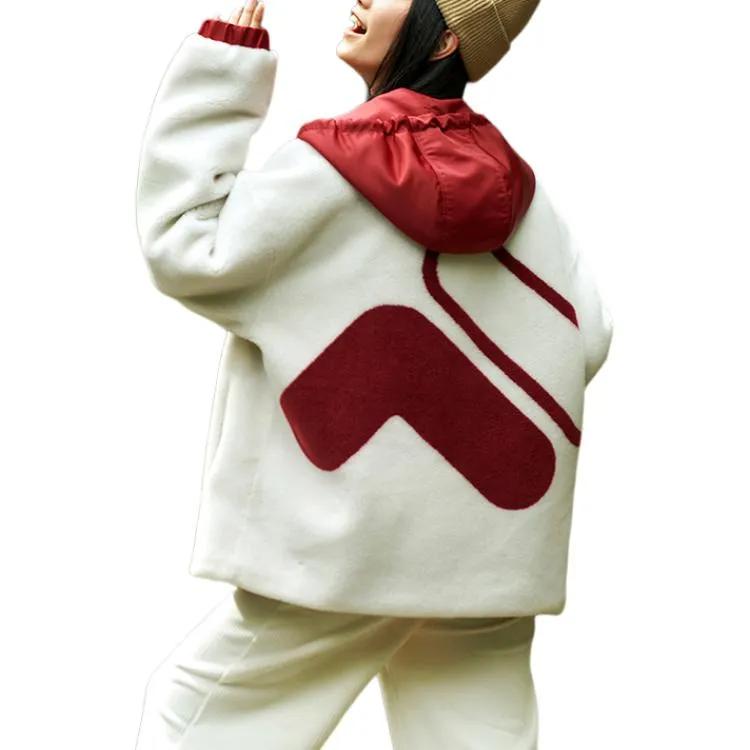 FILA Velvet Jackets Men's Cloud White Hooded (Non-detachable) Moderate (Unisex) Velvet Jackets F11M249913F WT