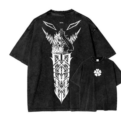 Горячая аниме футболка Black Clover Аста с графическим принтом для мужчин, одежда с коротким рукавом, стираная хлопковая футболка, повседневная футболка, винтажная футболка в стиле Харадзюку