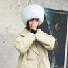 Толстая шапка из лисьего меха Пушистая шапка с мехом Женская повязка на голову Меховая шапка Лыжная шапка Аксессуары