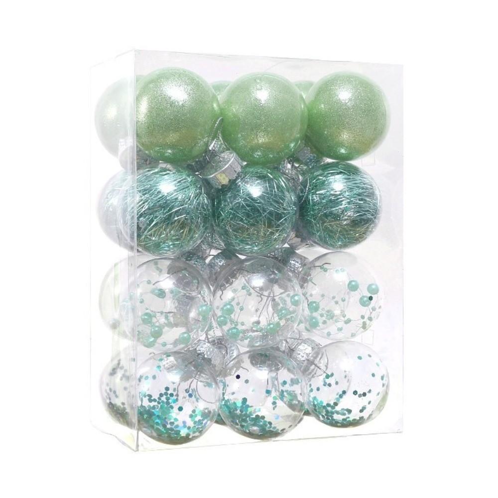24Pcs 6cm Christmas Ball Ornaments Plastic Tree Decoration Pendant Party Decoration