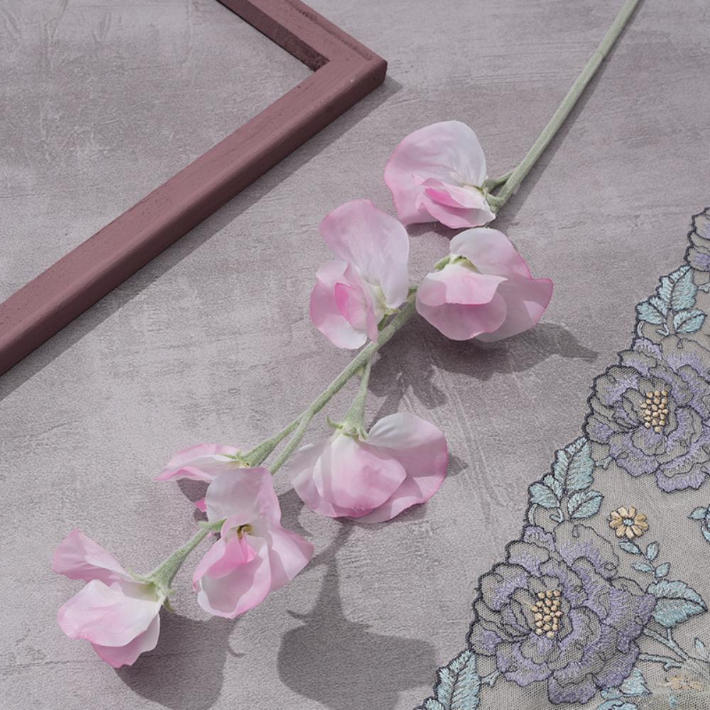 7 Heads Simulation Pea Flower 63cm Artificial Bouquet New Fake Flower Wedding Party Decor