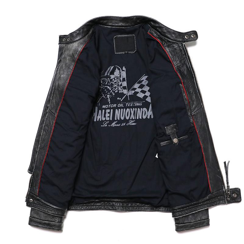 Винтажная серая мотоциклетная куртка из натуральной кожи для мужчин, байкерские куртки из натуральной коровьей кожи, мужская тонкая классная одежда, пальто