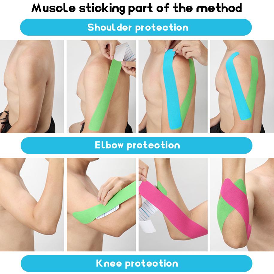 SKDK Кинезиологическая лента Дышащая водонепроницаемая спортивная восстановительная спортивная лента для фитнеса, тенниса, мышц колена, облегчение боли, доступ XYZ