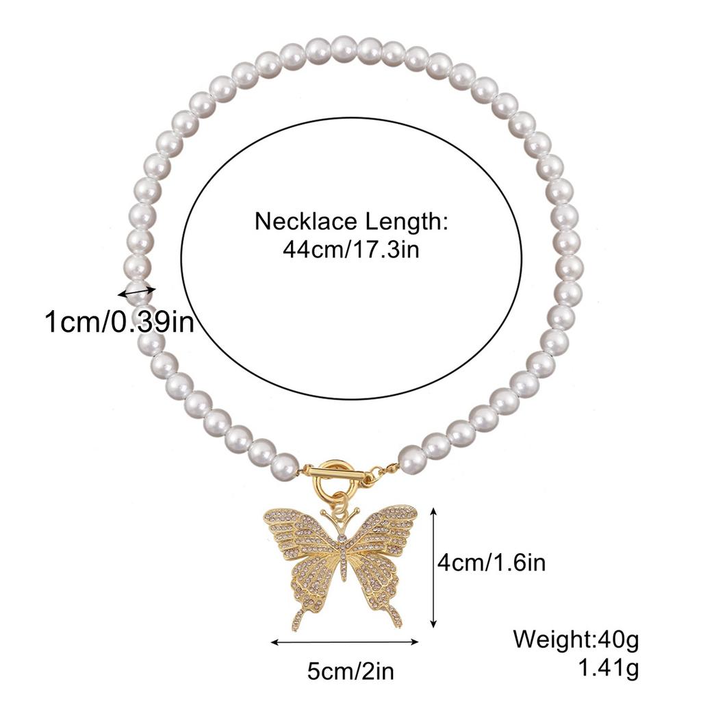 Necklace for Women Jewelry Fashion Necklace Double Layer Hip Hop Niche Premium Sense Hip Hop Butterfly Pendant Necklace Female Elegant Necklace