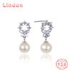 Линдон стерлингового серебра 925 пробы синтетический жемчуг серьги серьги-капли для женщин подарки на свадьбу