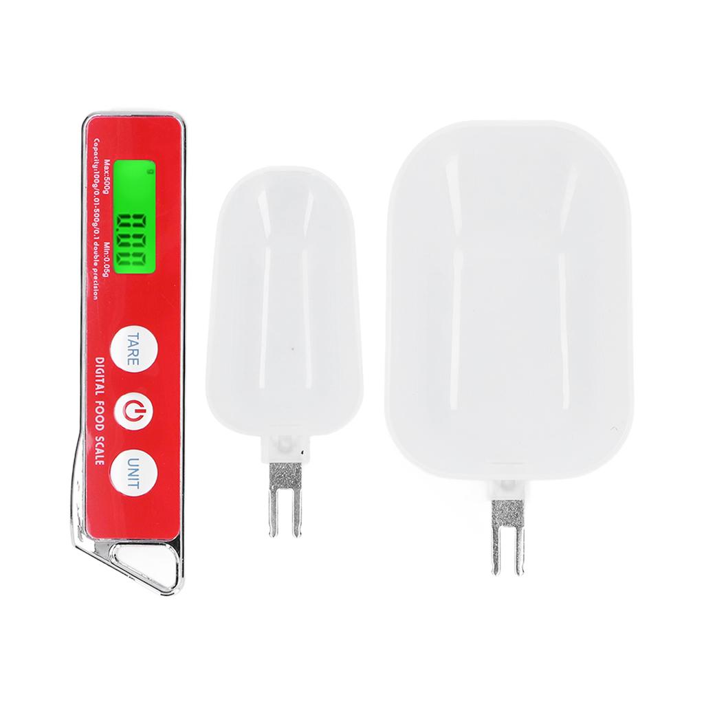 Цифровые кухонные весы-ложка, портативные, из нержавеющей стали, для муки, чая, специй, 500 г/0,1 г, красный