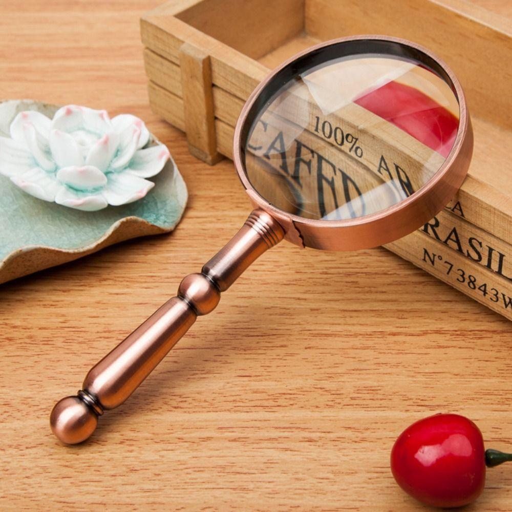 Retro 20x Handheld Metal Magnifier Portable High Magnification Loupe Reading Book
