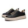 Fashion Men's Genuine Leather Board Shoes Luxurious Minimalist Quality Outdoor Leisure Party  Youth Black and White Daily Office Shoes