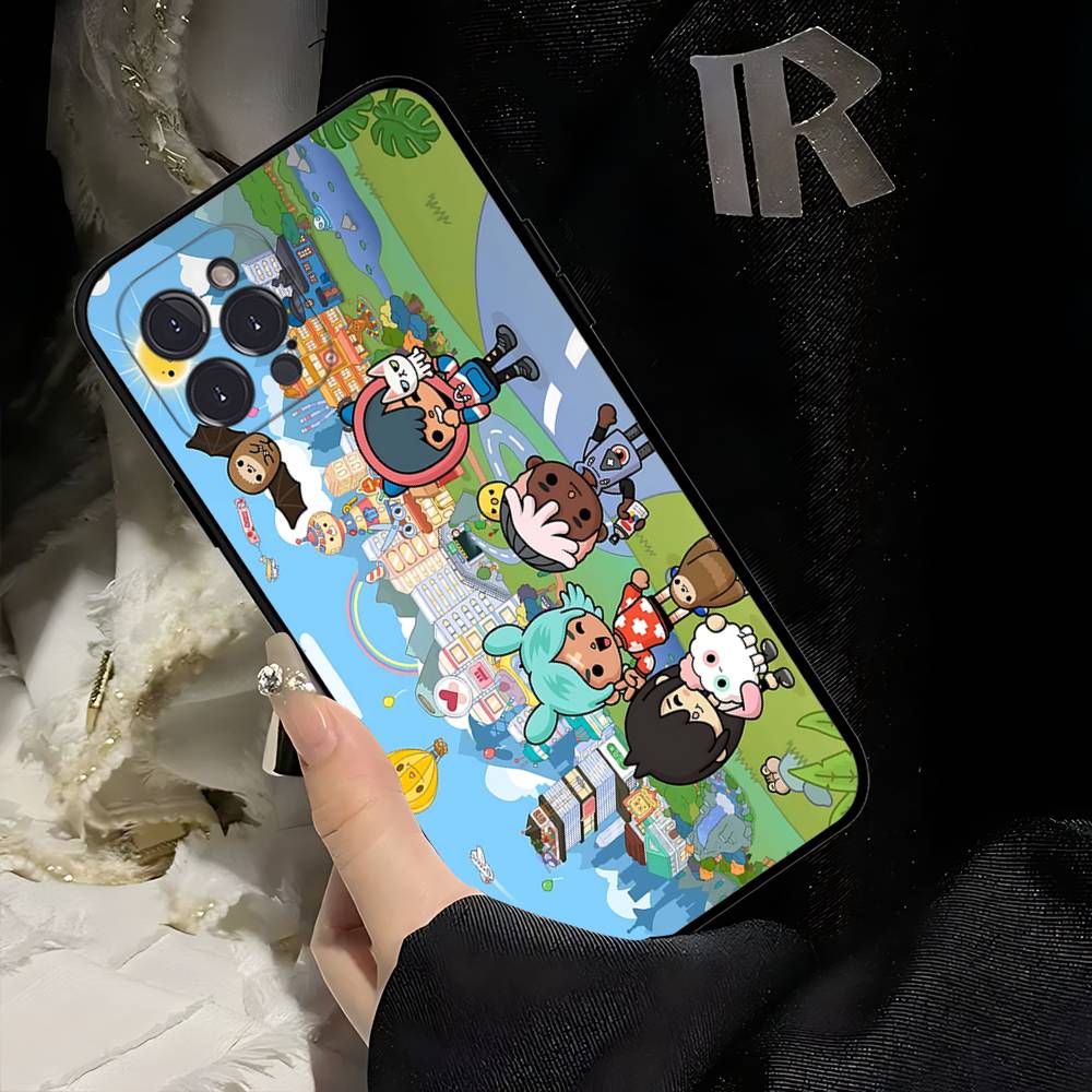 Toca Boca Toca Life World Phone Case For IPhone 17 16 15 14 13 12 11 Pro Max Plus Mini Soft Black Cover