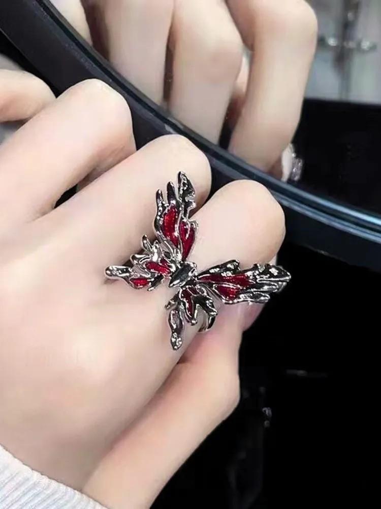 Butterfly Personality Open Ring Female Fashion Sweet Cool Hot Girl Neutral Unique Index Finger Ring