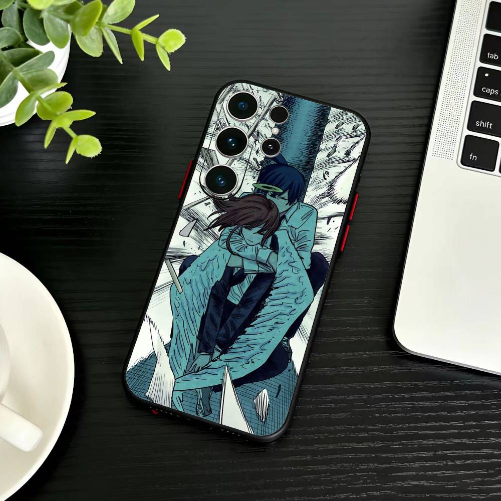 Чехол для телефона B-Reze C-Chainsaw Man для Samsung S26, S25, S24, S23, S22, S21, S20, Ultra, Plus, FE Черный Мягкий Чехол