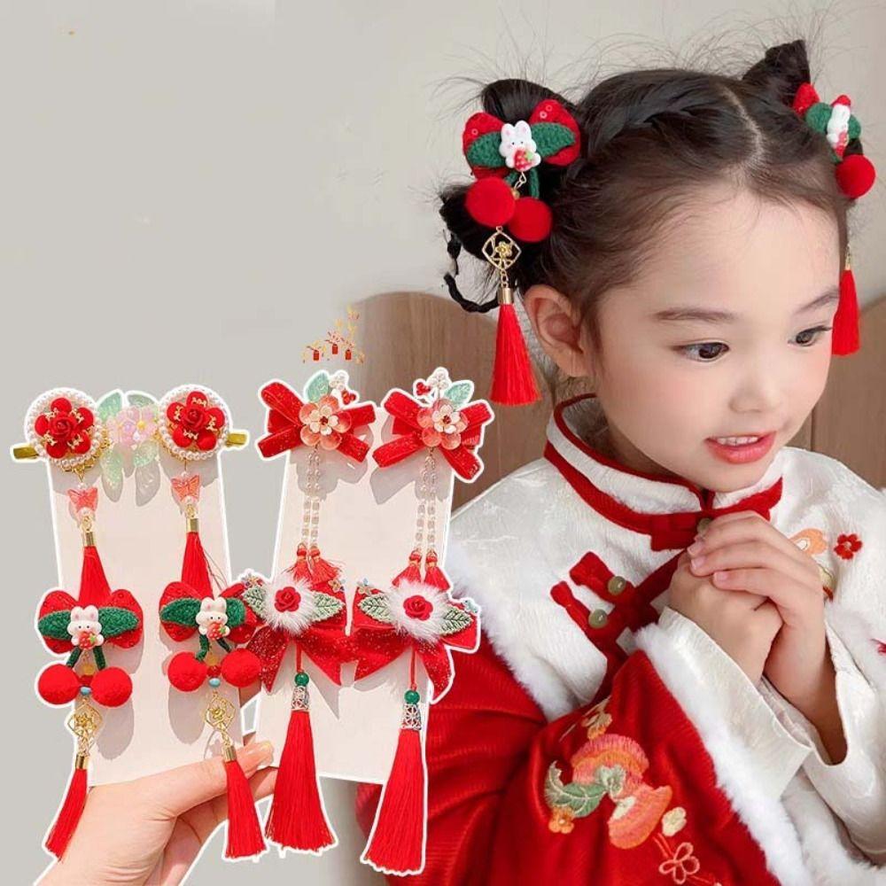 Hanfu Headwear Children's New Year Hairpin Tang Suit Ancient Style Hair Clips Kids