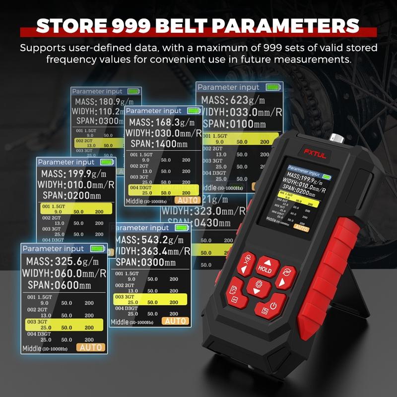 FXTUL Digital Sonic Belt Tension Tester Measuring Range 10HZ-5000Hz Handheld Sonic Belt Tension Meter Measuring Instrument